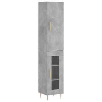 Berkfield Home Highboard Concrete Grey 34.5x34x180 cm Engineered Wood