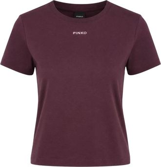 Pinko Basico T-shirt - Dames - T-shirts - Paars - L - Katoen - Tops