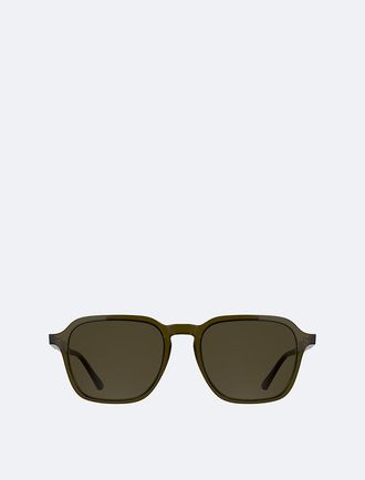 Calvin Klein Mens Acetate Modified Rectangle Sunglasses - Brown