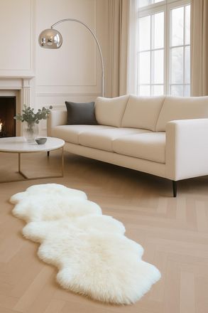 Infinity Leather Genuine Sheepskin Ivory Double Natural Silky Fluffy Soft Real Wool Rug