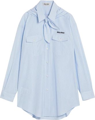 Miu Miu Dames, Blouses & Shirts, Blauw, Maat: 2XS Katoen