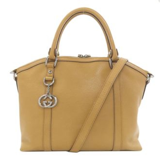 Gucci Beige Leather Tote Bag (Pre-Owned)