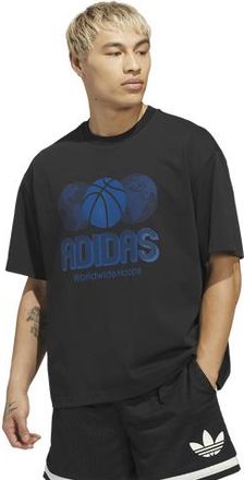 adidas Mens adidas Worldwide Hoops Logo Graphic Basketball T-Shirt - Black Size XXL