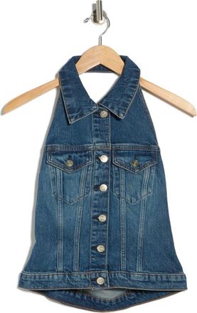 Reformation Luisa Denim Halter Top in Mellusine at Nordstrom Rack, Size 12