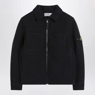 Stone Island Navy blue wool blend jacket