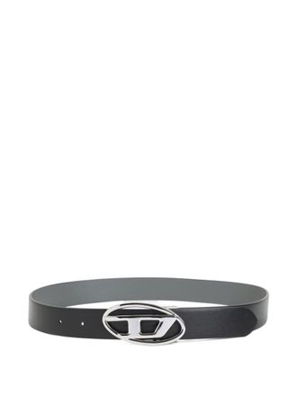 Diesel Black Belt With Oval Logo Buckle