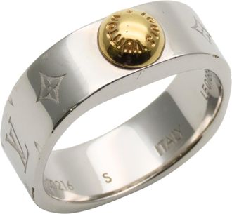 Louis Vuitton Silver Metal Band Ring (Pre-Owned)