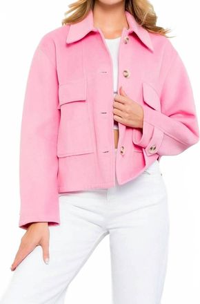 THML Clothing Button Up Jacket In Pink