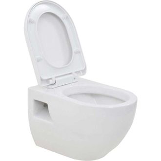 vidaXL Vidaxl - Inodoro De Montaje En Pared De Cer&aacute;mica Blanco