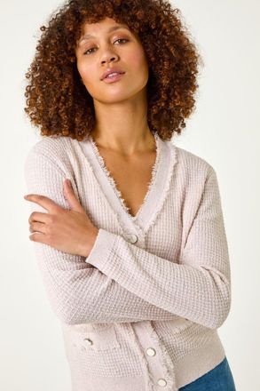 Roman Fringe Button Knit Cardigan