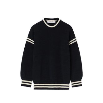 Golden Goose Boxy Sweater In Cotton With Embroidery