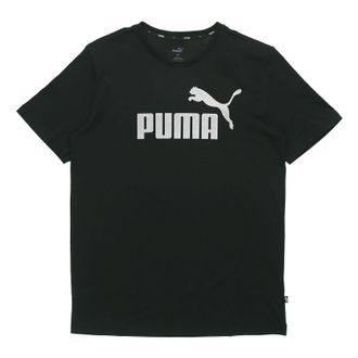 Puma Logo Printed Short Sleeve TEE Black 583843-01