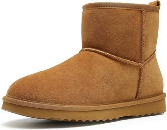 Generic NYSBH Winter Fur Snow Boots Women Classic Thick Sole Outdoor Fuzzy Suede Mini Boots Women Wool Boots Fluffy Boots