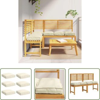 vidaXL Cuscino impermeabile - Cuscino 6 pcs Crema 40 x 40 x 8 cm Tessuto Oxford