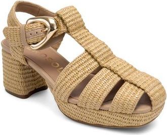 Aerosoles Soave Block Heel Sandal in Natural/Beige Bisque at Nordstrom, Size 6.5