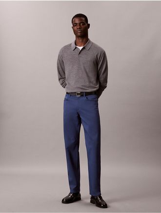 Calvin Klein Mens Straight Stretch 5-Pocket Pants - Blue - 29W x 30L