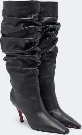 Amina Muaddi Jamie leather knee-high boots