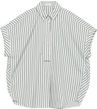 Brunello Cucinelli Brunello Cucinelli Gestreiftes Hemd aus Baumwolle und Seide