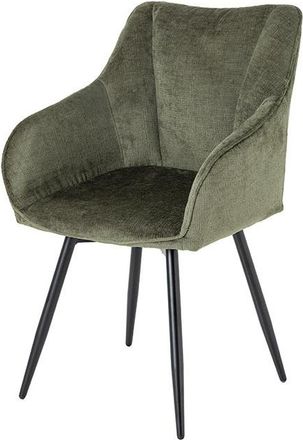 Global Interiors 360° drehbarer Designstuhl Avignon mit Armlehnen - Chenille Grün