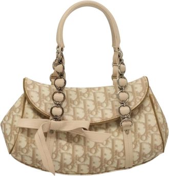 Dior Romantique Beige Canvas Handbag (Pre-Owned)