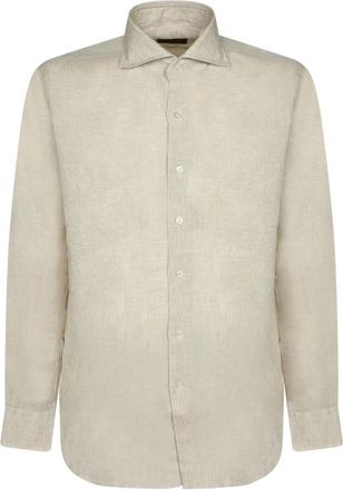 Dell'Oglio Casual Shirts - Heren - Casual Overhemden - Beige - L - Overhemden