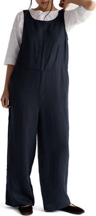 Seasalt Cornwall Salt Air Wide Leg Linen Jumpsuit in Maritime at Nordstrom, Size 16 Us