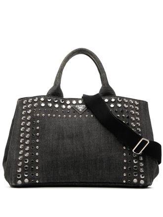 Prada 2013-2025 Denim Canapa Bijoux satchel - Black