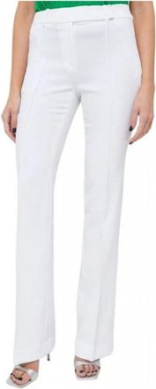 Michael Kors Woven Bootcut Pants - Dames - Straight fit broeken - Wit - XS - Leer - Broeken
