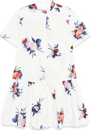 Erdem Abito corto con stampa a fiori - Bianco