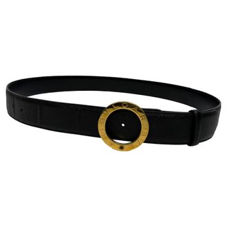 Bulgari Bvlgari riem met ringgesp in zwart leer