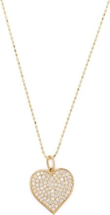 Sydney Evan 14K Gold Heart Charm Diamond Necklace - Womens - Diamond/14kt Yellow Gold