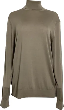 Theory Turtleneck Sweater in Beige Wool