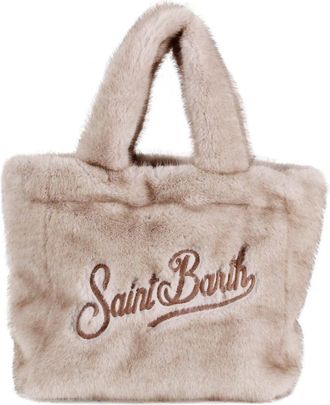 MC2 Saint Barth Tassen, Dames, Beige, ONE Size, Leer, Colette Soft Fur Bag