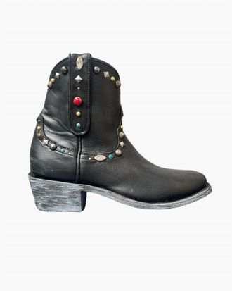 Mexicana Womens Zacateca Stud Leather Boot In Black