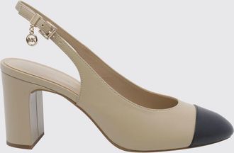 Michael Kors Slingback Piper in pelle con monogramma MK e tacco quadrato