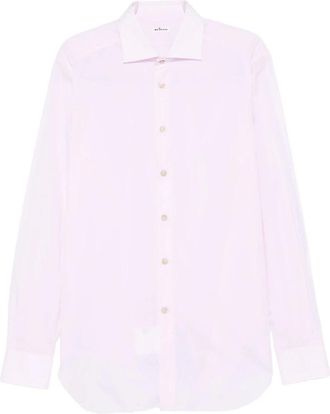 Kiton Overhemden, Heren, Roze, 2Xl, Overhemd met puntkraag en knoopsluiting