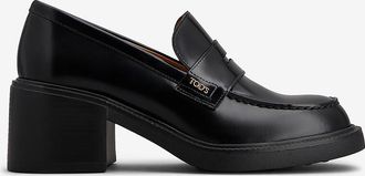 Tod's Mokassins aus geb&uuml;rstetem Leder mit dickem Absatz