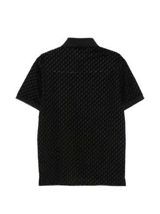 Emporio Armani Monogram Jacquard Polo - Black