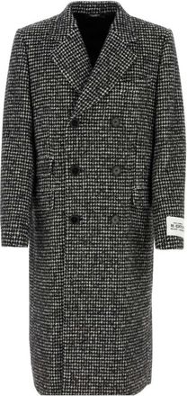 Dolce & Gabbana Black Embroidered Acrylic Blend Coat