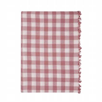 Heather Taylor Home Gingham Rosa Tablecloth In Pink
