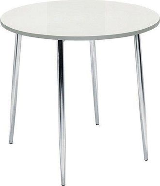 Netfurniture Kadi Round Gloss 4 Leg Table Chrome Legs
