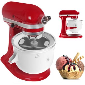 OEM Accesorios Para M&aacute;quinas De Helados, Compatibles Con Kitchenaid: Bol De Acero Inoxidable De 4,5 Litros Para Yogur Helado Y Helado Caseros