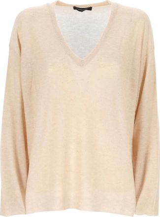 Fabiana Filippi V-neck sweater - women - Wool/Polyester - 42 - Neutrals