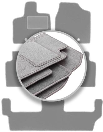 OEM Tappetini Auto Grigi Per: Chrysler Voyager V 7 Posti (2008-2011)