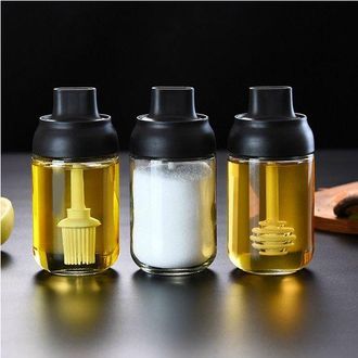 OEM 3 Tarros De Cristal Para Especias Con Cuchara, 250 Ml, Cierre Herm&eacute;tico, Tarros Para Especias Con Tapa Y Cuchara, Un Tarro Para Miel