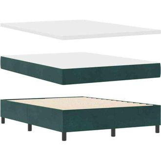 vidaXL Cama Tipo Box Spring Verde Oscuro 160 X 200 Cm Terciopelo Vidaxl