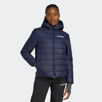 ADIDAS TERREX Outdoorjacke ADIDAS TERREX W MT ESS P HO J, Damen, Gr. XL, blau (legend ink), Obermaterial: 100% Polyamid, Jacken Outdoorjacke, w&auml;rmend durch Climawar