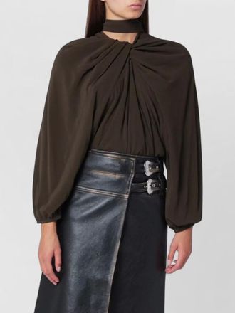 Namacheko choker neck top draped keyhole back