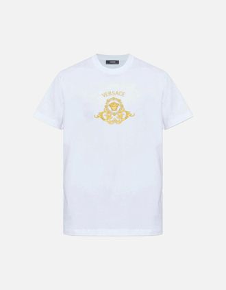 Versace Mens Medusa Crest T-Shirt White - Size: 38