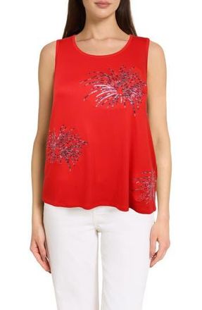 Caribbean Joe The Everyday Sequin Firework Tank in Red White at Nordstrom Rack, Size X-Large